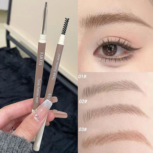 Waterproof Ultra Fine Eyebrow Pencil Double-Ended Eyebrow Pen Sweat-proof Long Lasting Professional Natural Black Eyebrow Makeup
